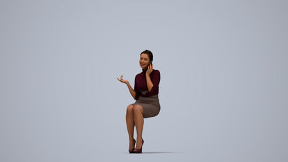realistic 3D people woman business, render-ready for V-Ray and Corona, FBX OBJ, top-down view render