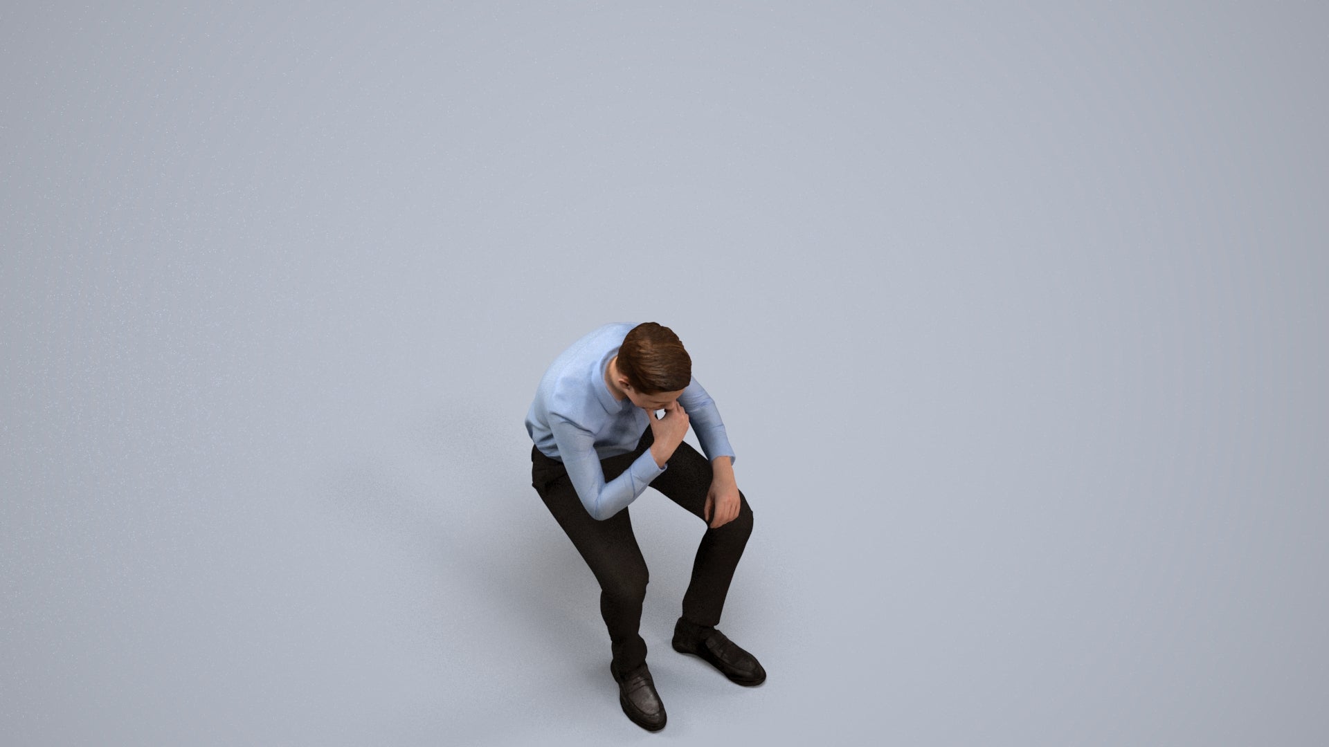 3D scanned boy kids business, photorealistic archviz people for Enscape and SketchUp, back view render
