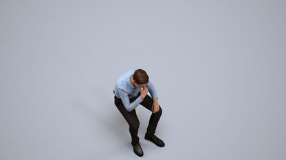 3D scanned boy kids business, photorealistic archviz people for Enscape and SketchUp, back view render