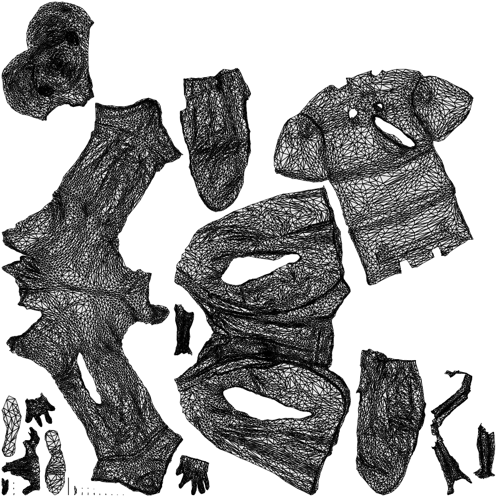 3D people model man business, scanned human for 3ds Max rendering, wireframe top-down view