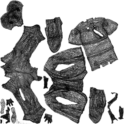 3D people model man business, scanned human for 3ds Max rendering, wireframe top-down view