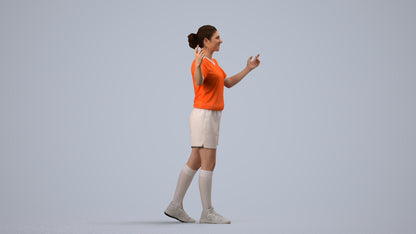 scanned 3D woman sport, photogrammetry people for Enscape and V-Ray, side view render