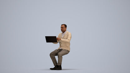realistic 3D human man business, archviz people FBX OBJ for Blender, standing pose render