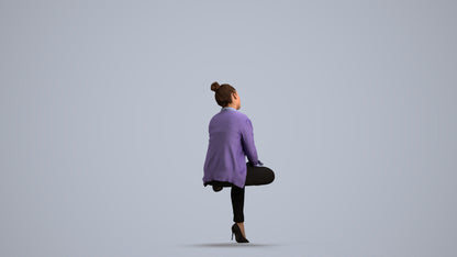 realistic 3D people woman business sitting, render-ready for V-Ray and Corona, FBX OBJ, front view render