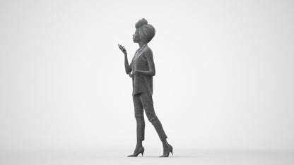 scanned 3D woman casual walking, photogrammetry people for Enscape and V-Ray, square thumbnail