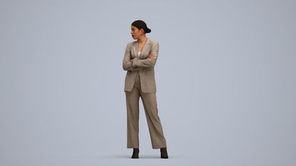 photogrammetry 3D woman business, realistic human model archviz FBX, standing pose render