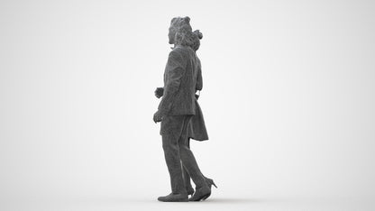 photogrammetry 3D woman formal couple, realistic human model archviz FBX, square thumbnail
