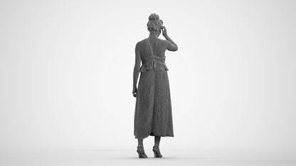 scanned 3D woman formal formalaffairs, photogrammetry people for Enscape and V-Ray, wireframe front view