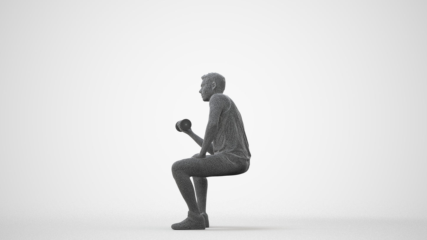 3D people model man sport, scanned human for 3ds Max rendering, square thumbnail
