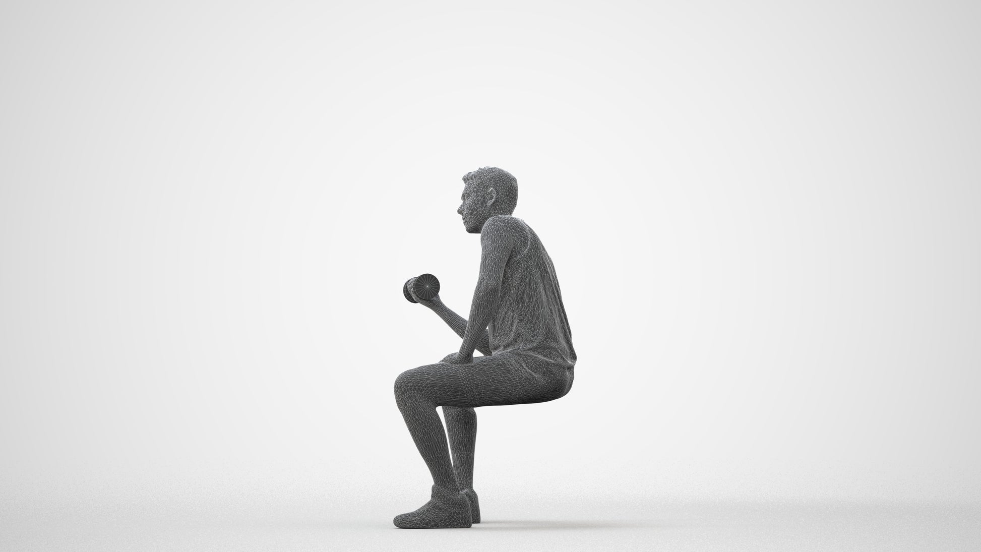 3D people model man sport, scanned human for 3ds Max rendering, square thumbnail