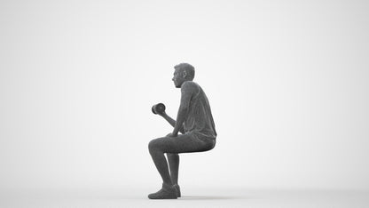 3D people model man sport, scanned human for 3ds Max rendering, square thumbnail