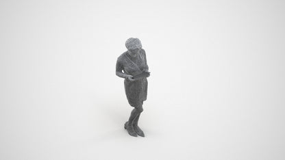 realistic 3D people woman casual walking, render-ready for V-Ray and Corona, FBX OBJ, wireframe three-quarter view