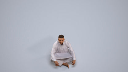 photogrammetry 3D man sitting, realistic human model archviz FBX, back view render