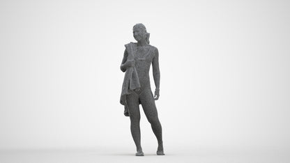 realistic 3D woman pool, scanned archviz people for Blender and 3ds Max, three-quarter front view render