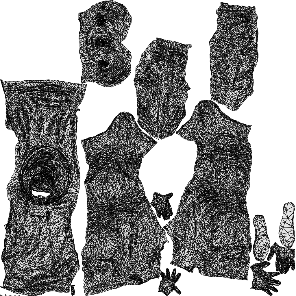 3D scanned boy kids casual, photorealistic archviz people for Enscape and SketchUp, wireframe top-down view