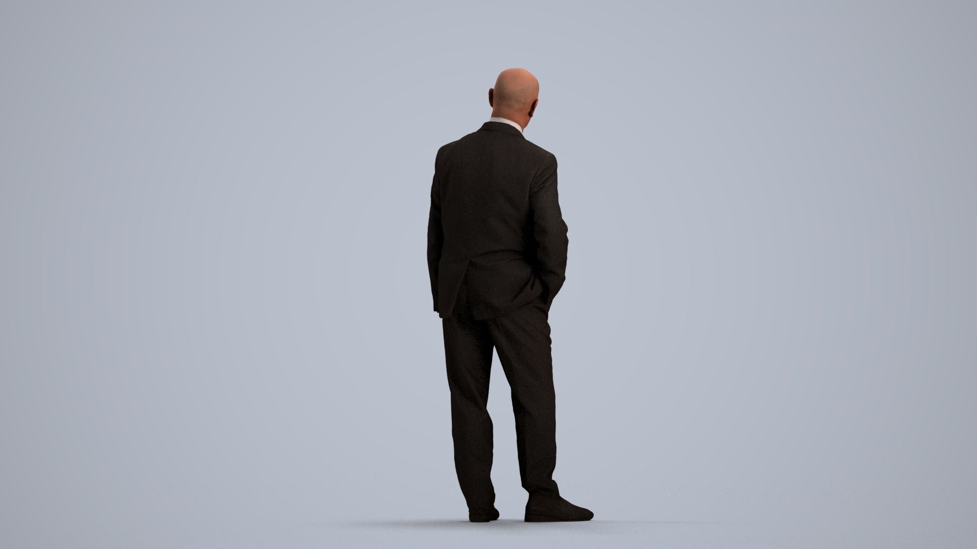 photogrammetry 3D senior man business, realistic human model archviz FBX, front view render
