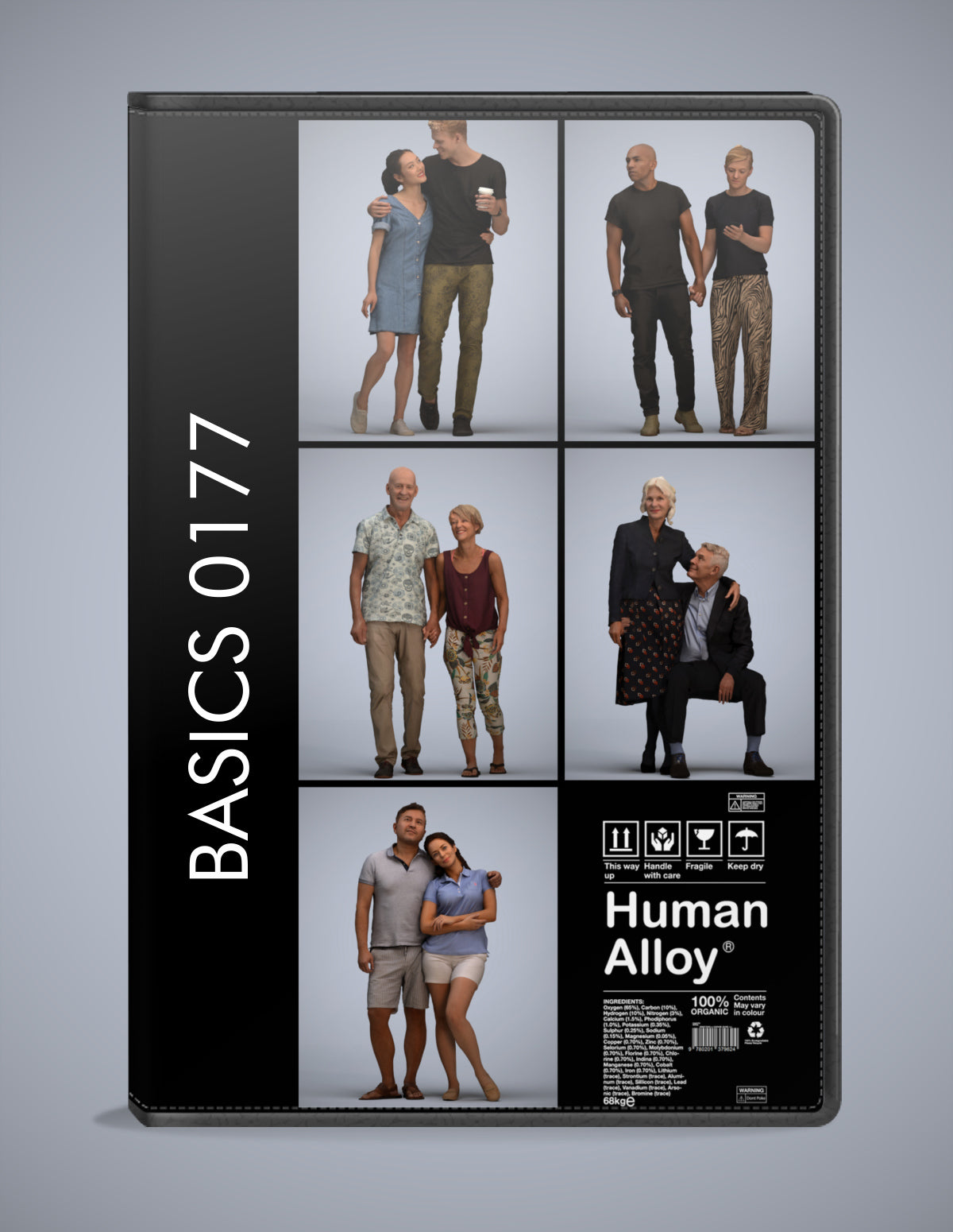 photogrammetry 3D people couple collection, 5 realistic human models archviz FBX