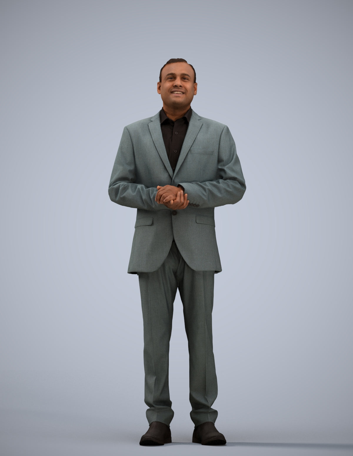 3D human model man business, photogrammetry scanned person for archviz