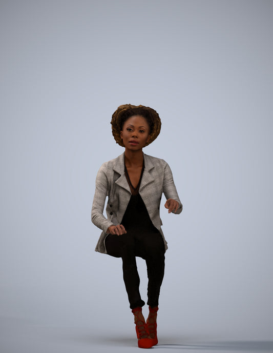 realistic 3D people woman business sitting, render-ready for V-Ray and Corona, FBX OBJ