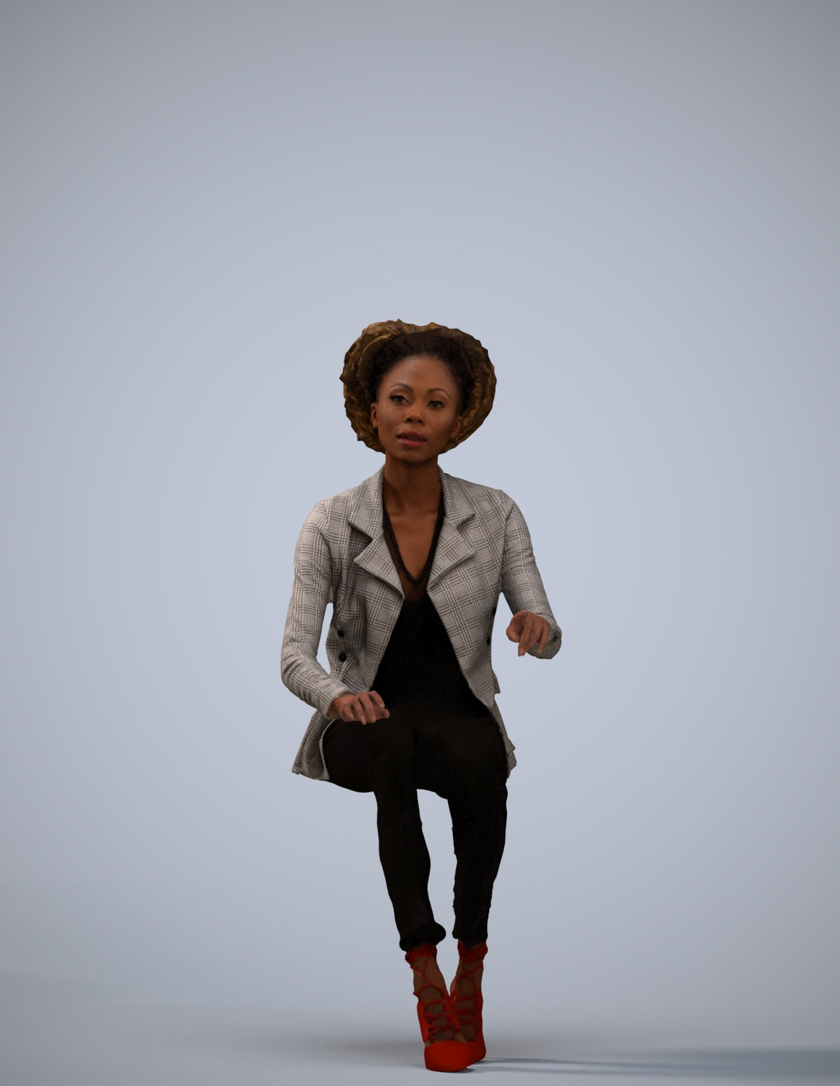 realistic 3D people woman business sitting, render-ready for V-Ray and Corona, FBX OBJ