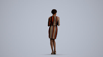 realistic 3D people woman casual walking, render-ready for V-Ray and Corona, FBX OBJ, front view render