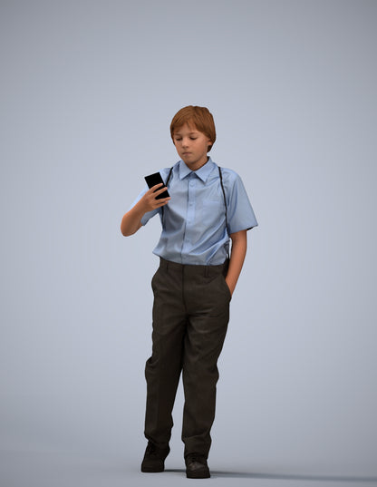 scanned 3D boy casual kids, photogrammetry people for Enscape and V-Ray