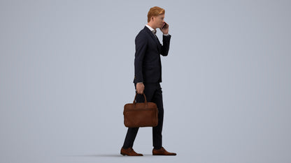 photogrammetry 3D man business, realistic human model archviz FBX, side view render
