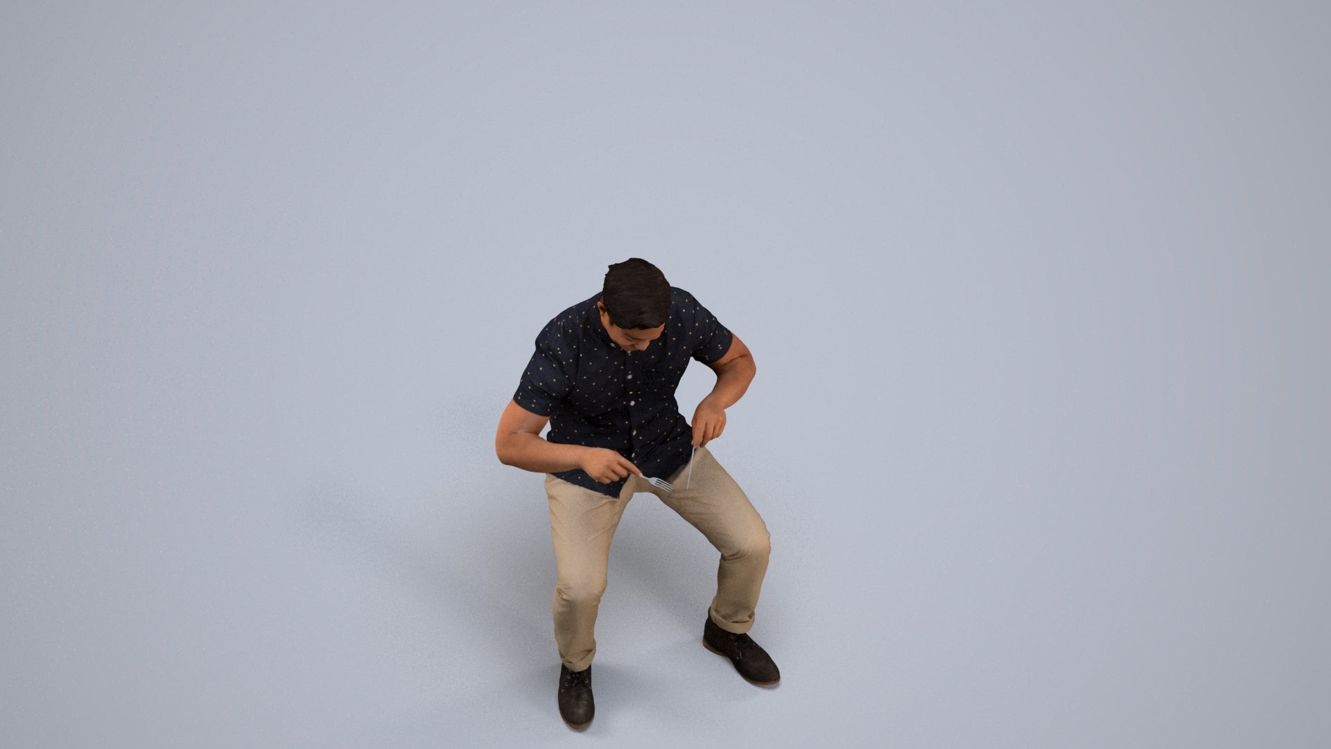 scanned 3D man casual business, photogrammetry people for Enscape and V-Ray, back view render
