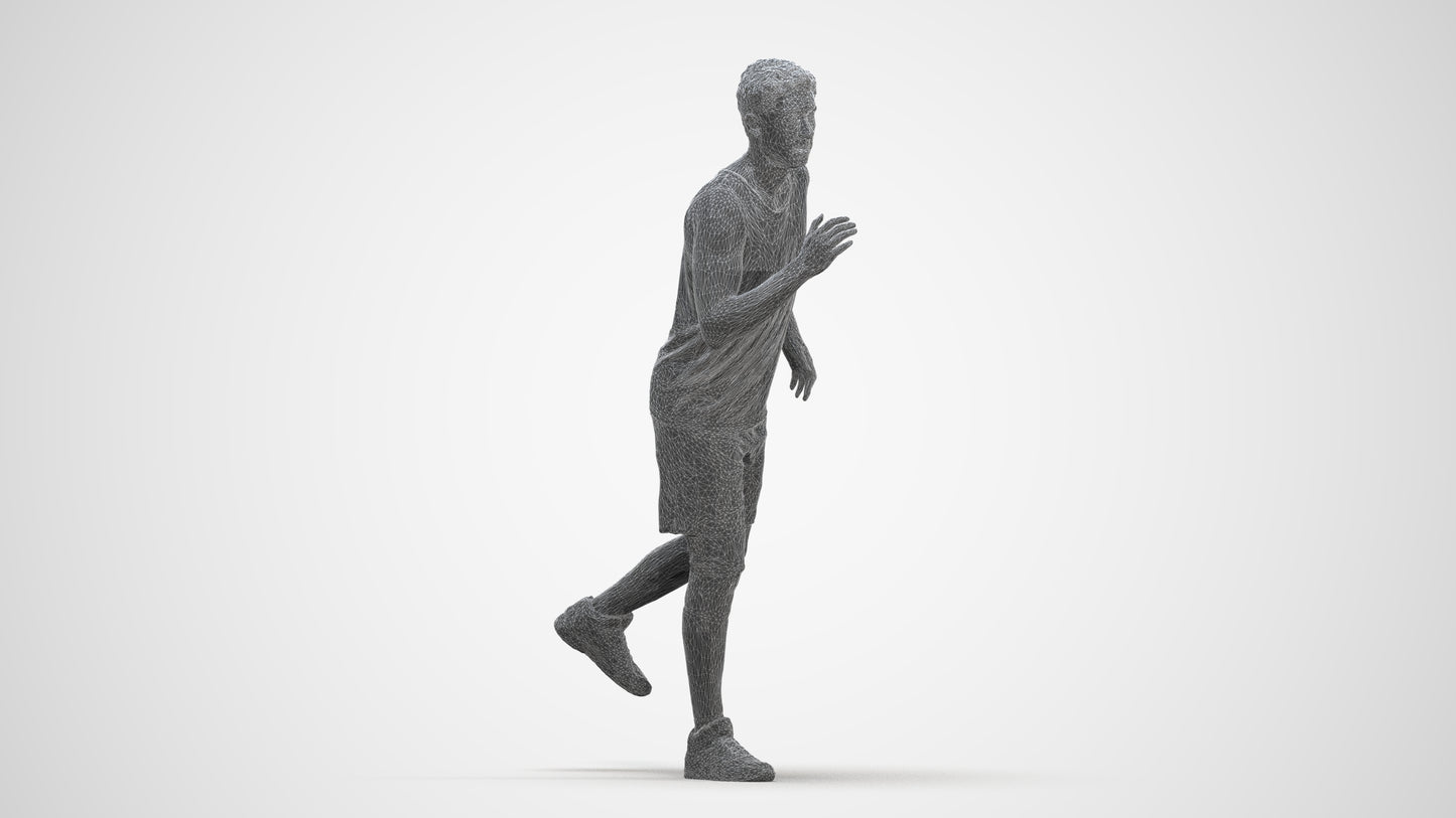 3D people model man sport, scanned human for 3ds Max rendering, three-quarter front view render