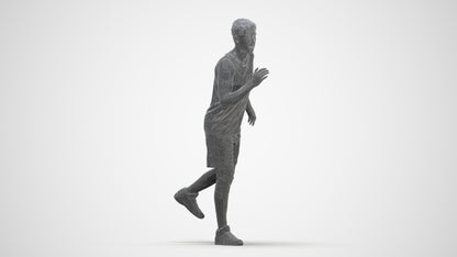 3D people model man sport, scanned human for 3ds Max rendering, three-quarter front view render