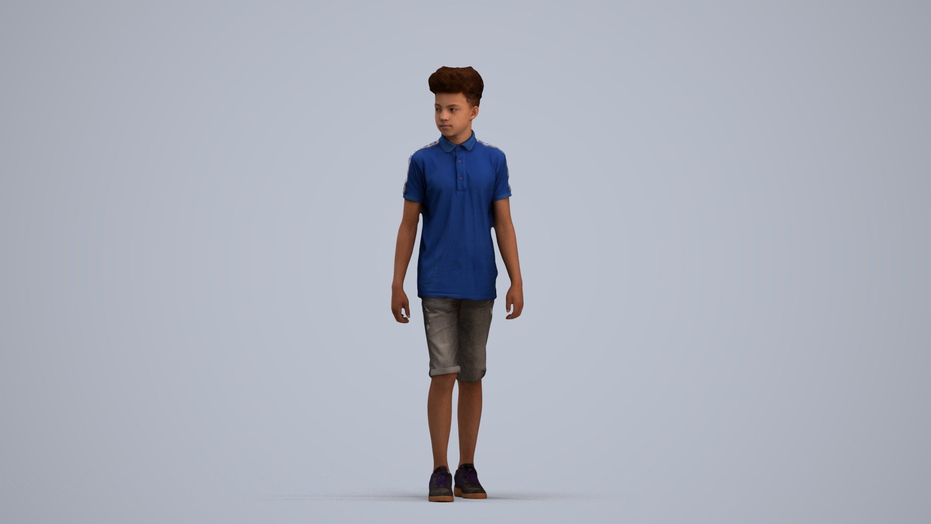 realistic 3D people boy casual kids, render-ready for V-Ray and Corona, FBX OBJ, standing pose render