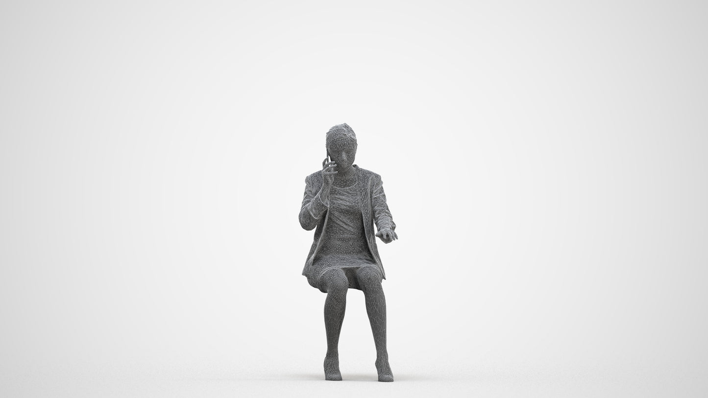 realistic 3D human woman business, archviz people FBX OBJ for Blender, three-quarter front view render