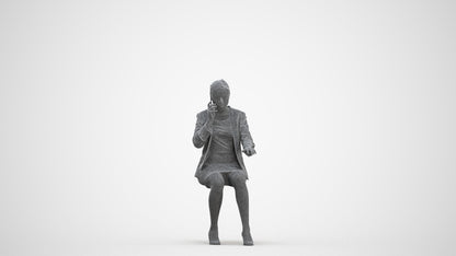 realistic 3D human woman business, archviz people FBX OBJ for Blender, three-quarter front view render