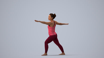 realistic 3D woman sport, scanned archviz people for Blender and 3ds Max, three-quarter view render