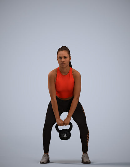 realistic 3D human woman sport, archviz people FBX OBJ for Blender