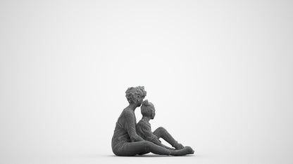 realistic 3D girl casual kids, scanned archviz people for Blender and 3ds Max, wireframe front view