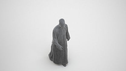scanned 3D man walking, photogrammetry people for Enscape and V-Ray, wireframe three-quarter view