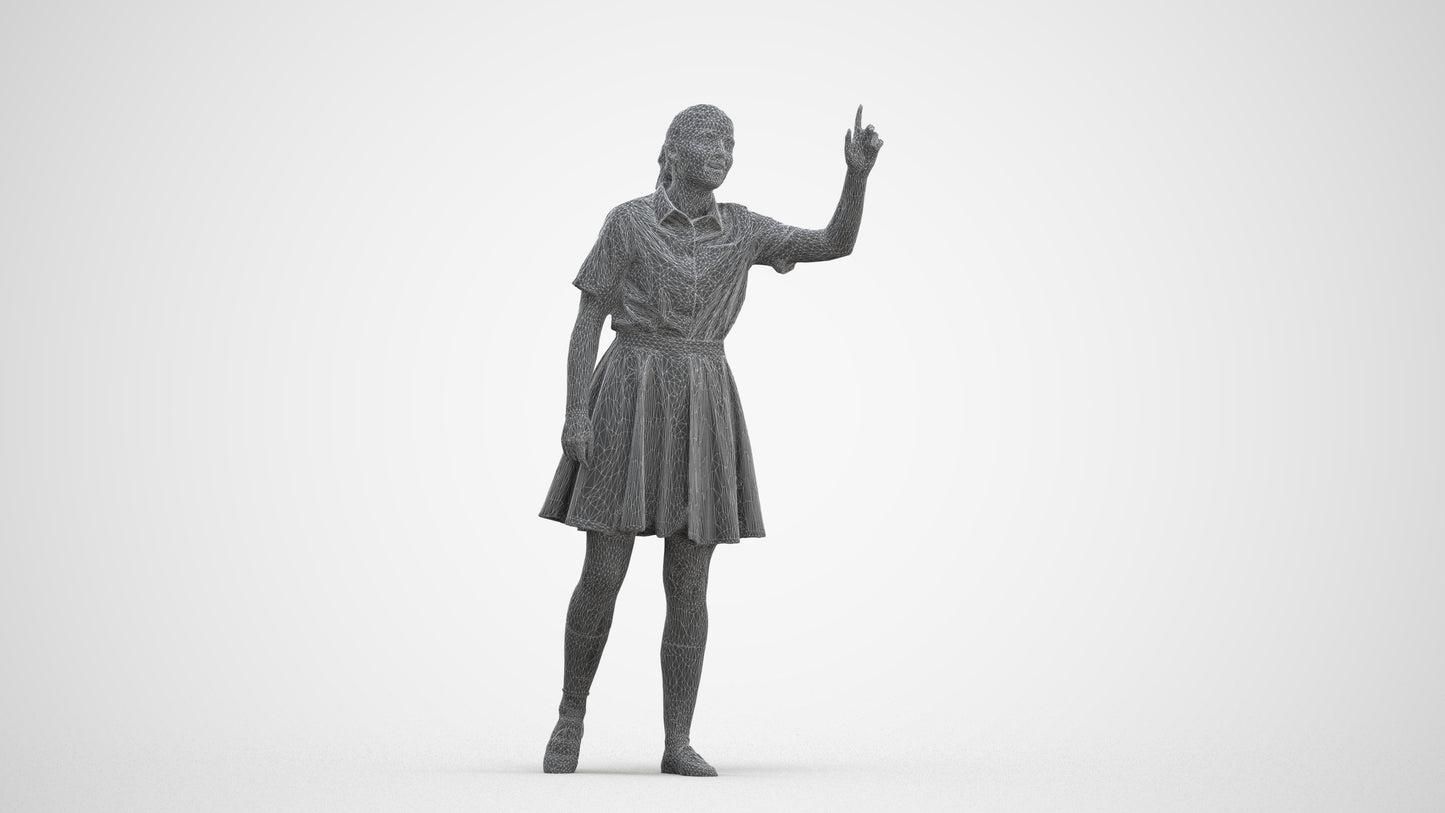 realistic 3D people girl kids, render-ready for V-Ray and Corona, FBX OBJ, three-quarter front view render
