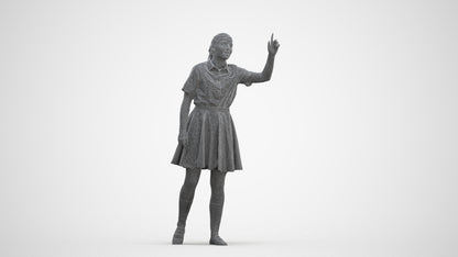 realistic 3D people girl kids, render-ready for V-Ray and Corona, FBX OBJ, three-quarter front view render