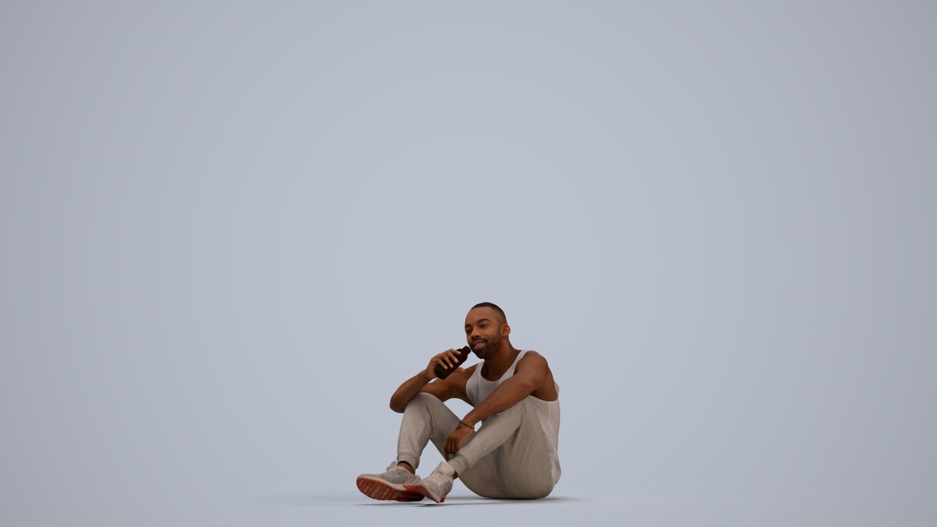 realistic 3D people man casual sitting, render-ready for V-Ray and Corona, FBX OBJ, standing pose render