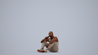 realistic 3D people man casual sitting, render-ready for V-Ray and Corona, FBX OBJ, standing pose render