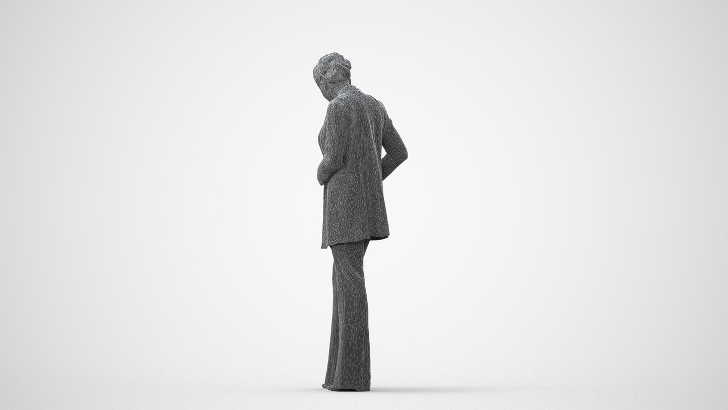 scanned 3D woman business standing, photogrammetry people for Enscape and V-Ray, square thumbnail