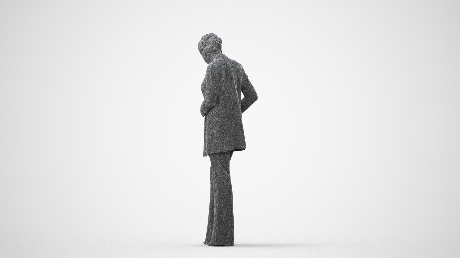 scanned 3D woman business standing, photogrammetry people for Enscape and V-Ray, square thumbnail