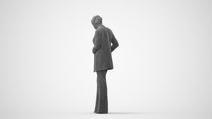 scanned 3D woman business standing, photogrammetry people for Enscape and V-Ray, square thumbnail