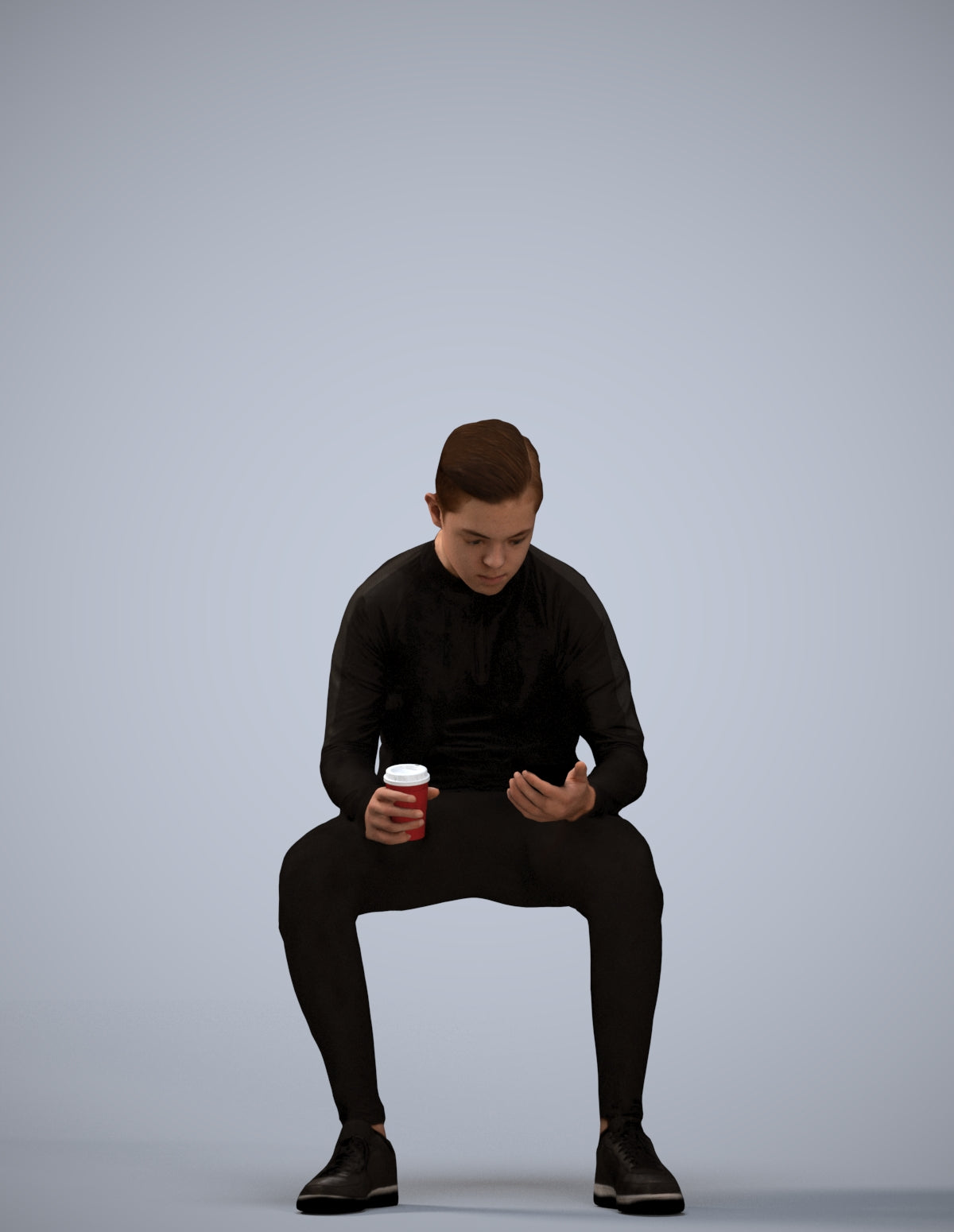 3D scanned boy kids casual, photorealistic archviz people for Enscape and SketchUp