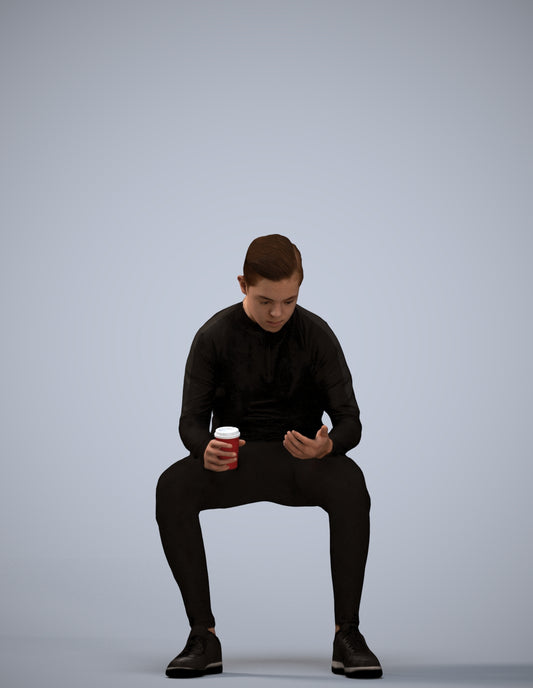 3D scanned boy kids casual, photorealistic archviz people for Enscape and SketchUp
