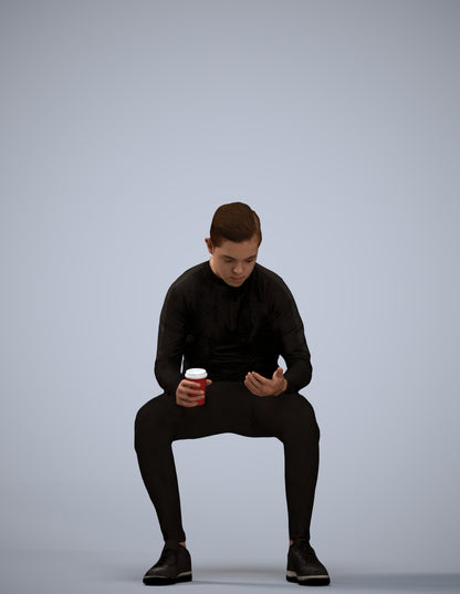 3D scanned boy kids casual, photorealistic archviz people for Enscape and SketchUp