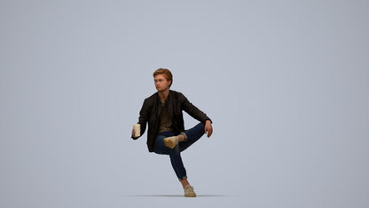 realistic 3D people man casual sitting, render-ready for V-Ray and Corona, FBX OBJ, top-down view render