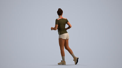 scanned 3D woman sport, photogrammetry people for Enscape and V-Ray, front view render