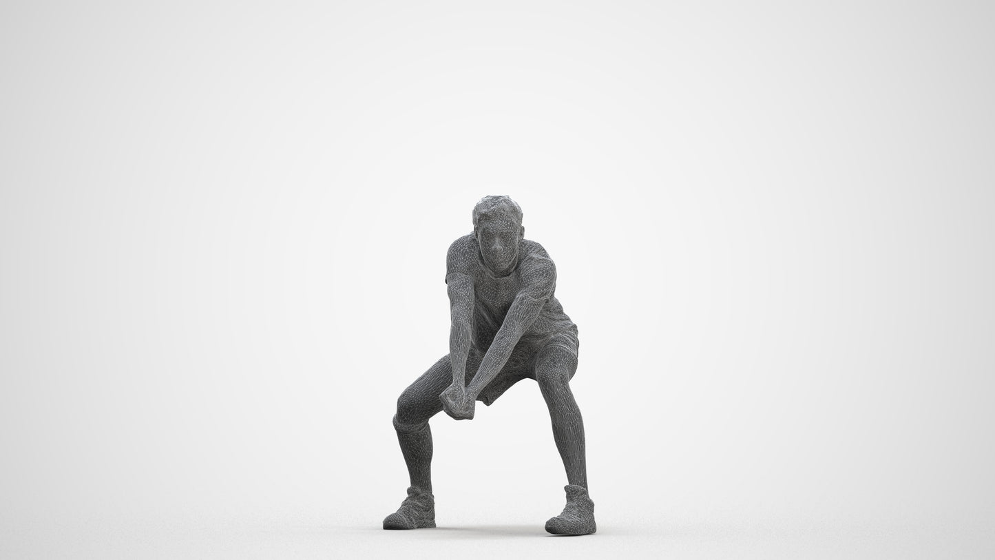 scanned 3D man sport, photogrammetry people for Enscape and V-Ray, three-quarter front view render